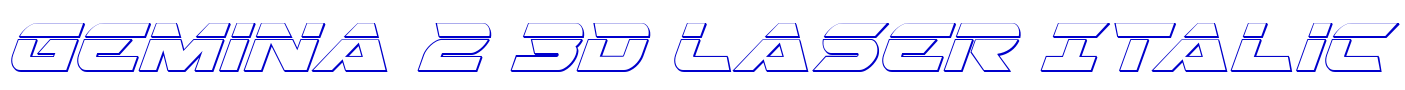Gemina 2 3D Laser Italic font